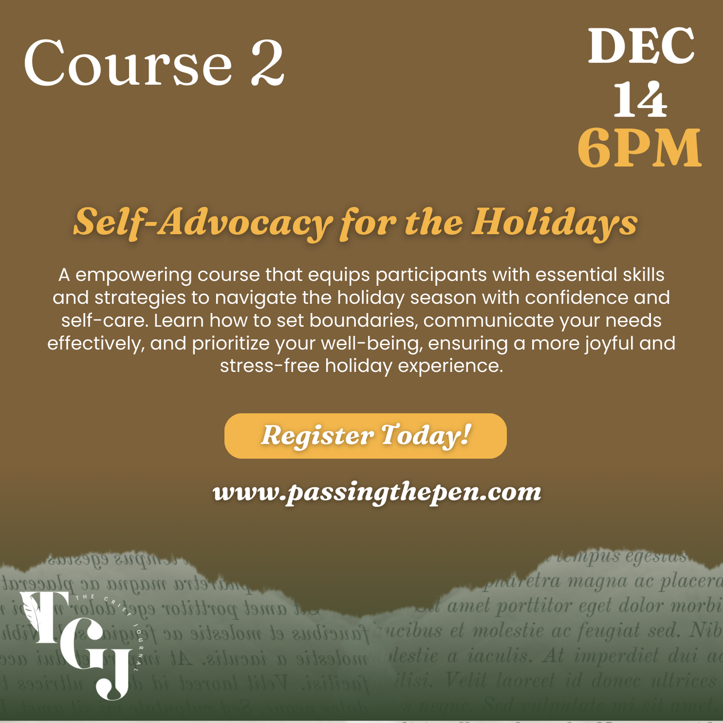 Course 2 Self-Advocacy for the Holidays